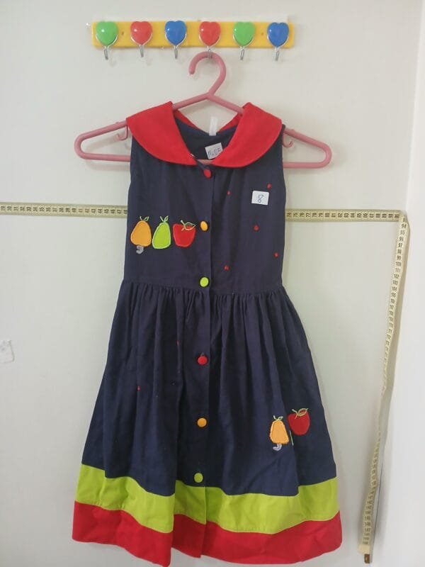 Moda Infantil Vestido Azul Marinho Tam 8